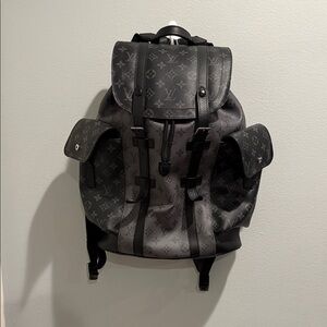 Louis Vuitton Black and Gray Monogram Backpack